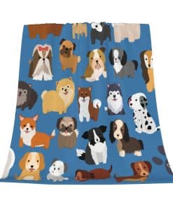 Manta de Felpa de Fleece con Diseño de Perro para Sofá