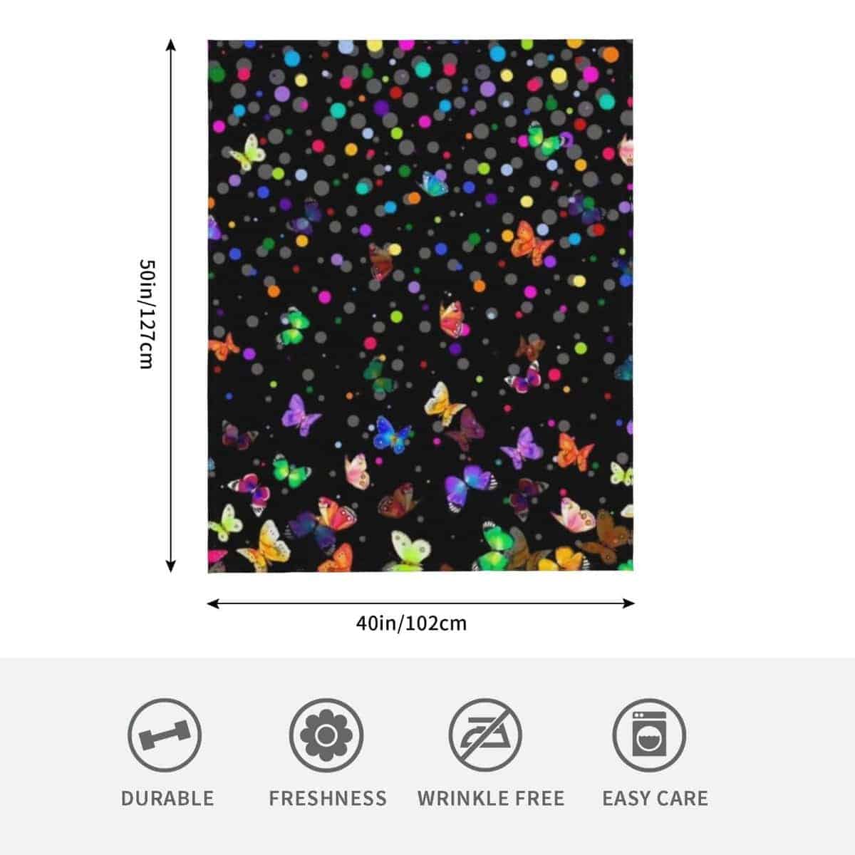 Manta de Lana Polar Mariposa Estrellada para Sofá Silla - Imagen 5