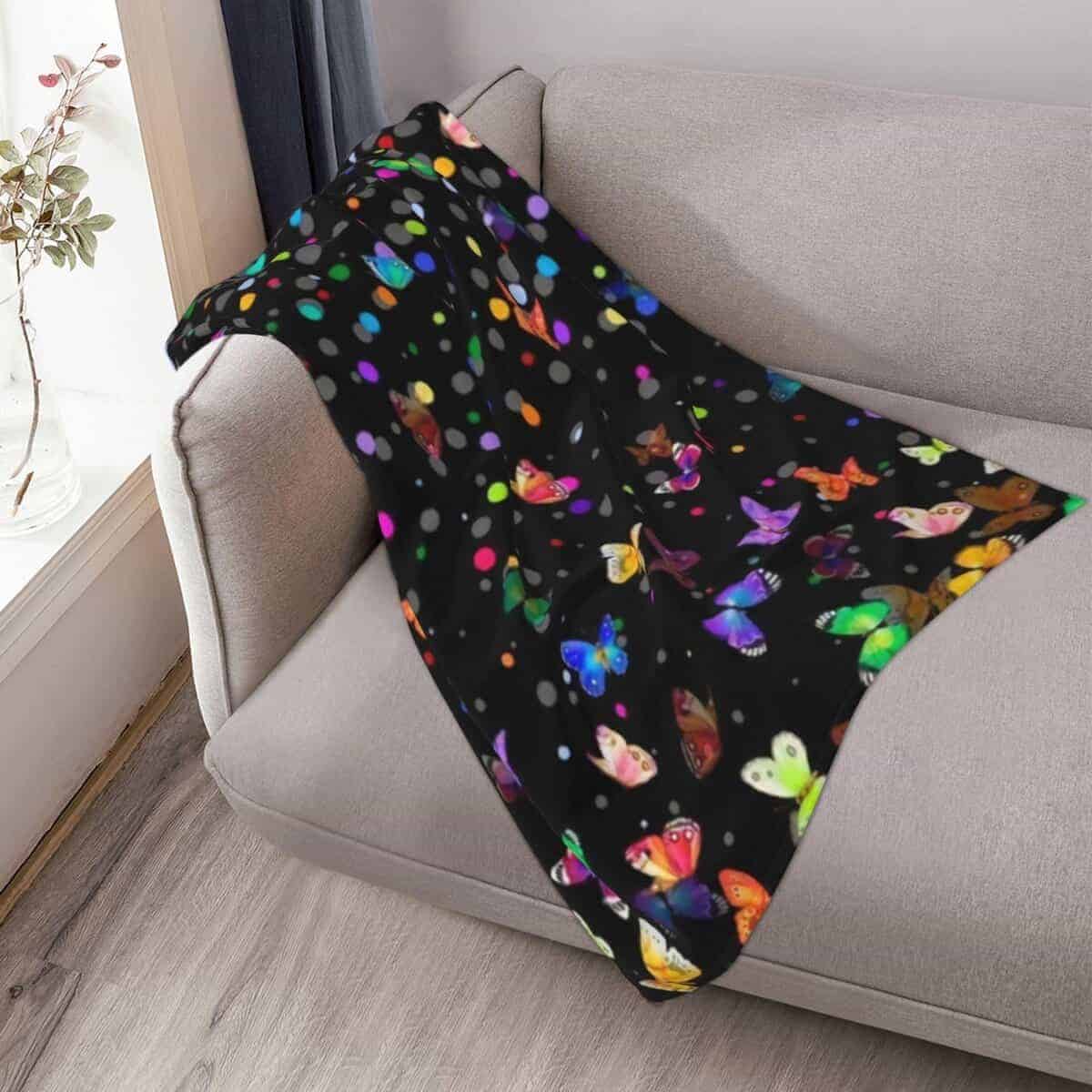 Manta de Lana Polar Mariposa Estrellada para Sofá Silla - Imagen 10