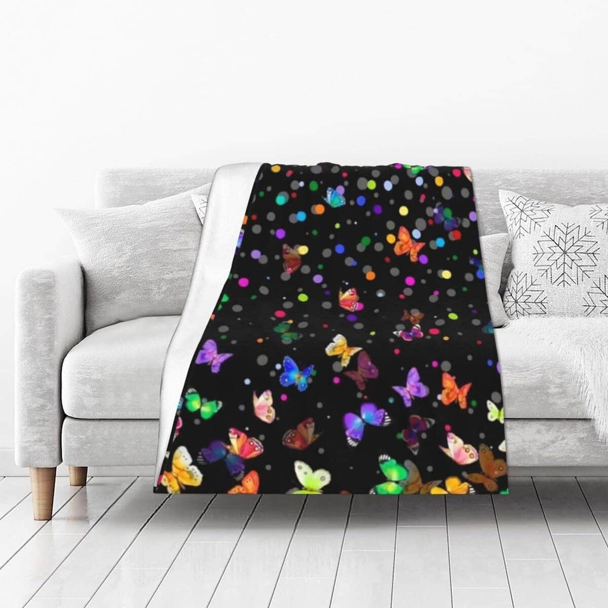 Manta de Lana Polar Mariposa Estrellada para Sofá Silla - Imagen 3