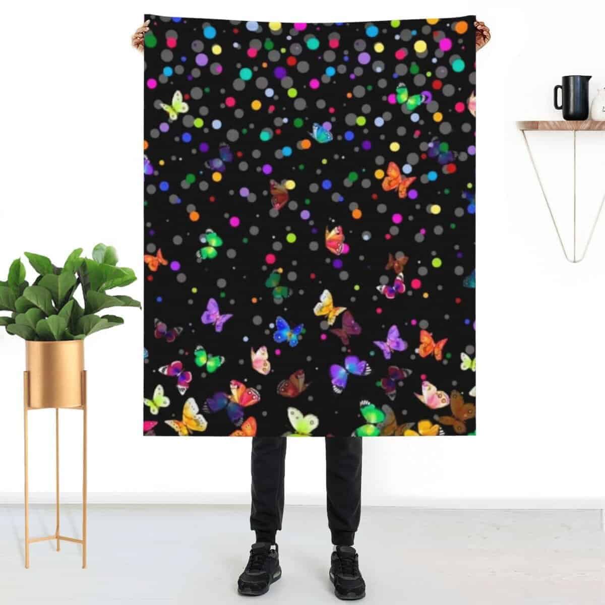 Manta de Lana Polar Mariposa Estrellada para Sofá Silla - Imagen 9