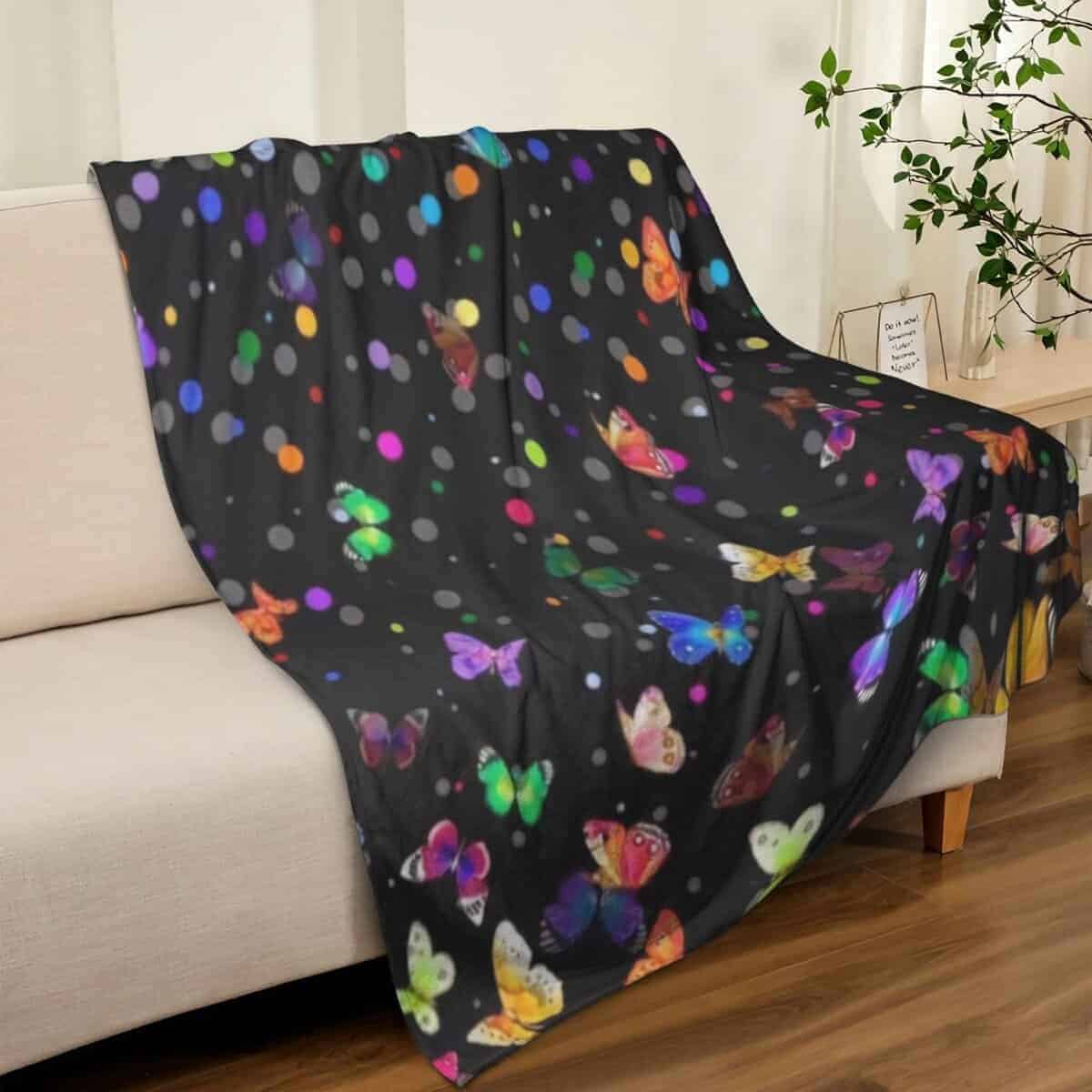 Manta de Lana Polar Mariposa Estrellada para Sofá Silla - Imagen 8