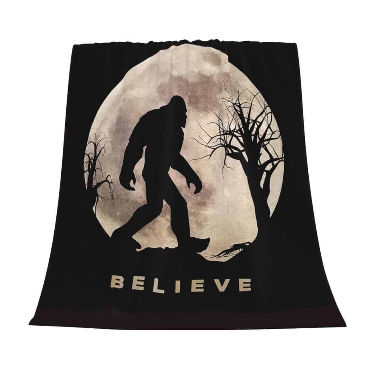 Manta de vellón divertida Bigfoot Sasquatch Luna llena para