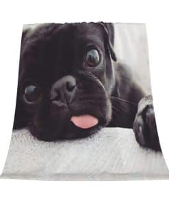 Manta de Franela de Pug Negro Divertido para Sofá Silla