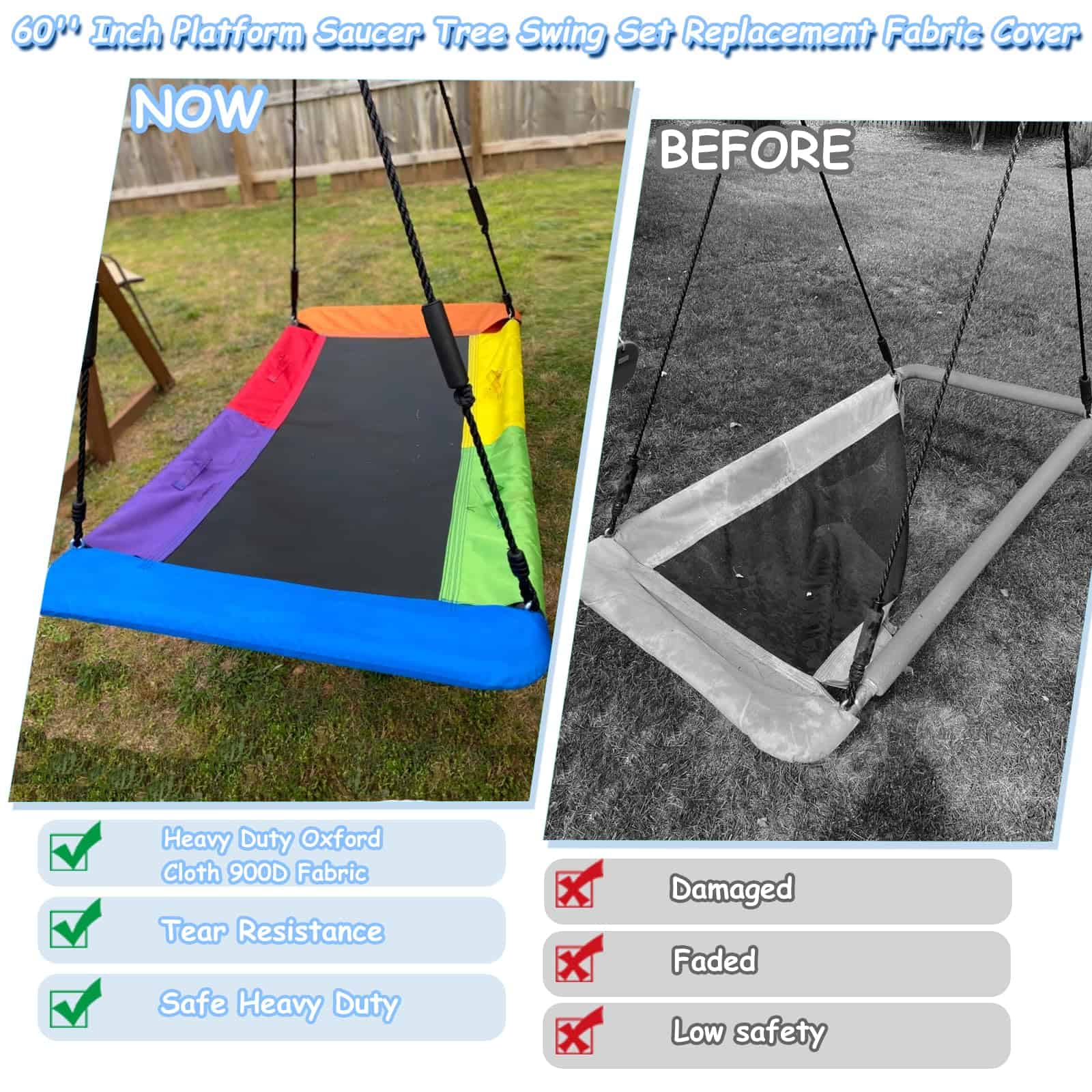 Cubierta de Tela de Repuesto para Columpio de Plataforma - Imagen 8