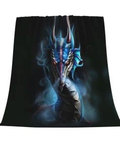 Manta de Franela Amarillo Dragón Negro para Sofá Silla Cama
