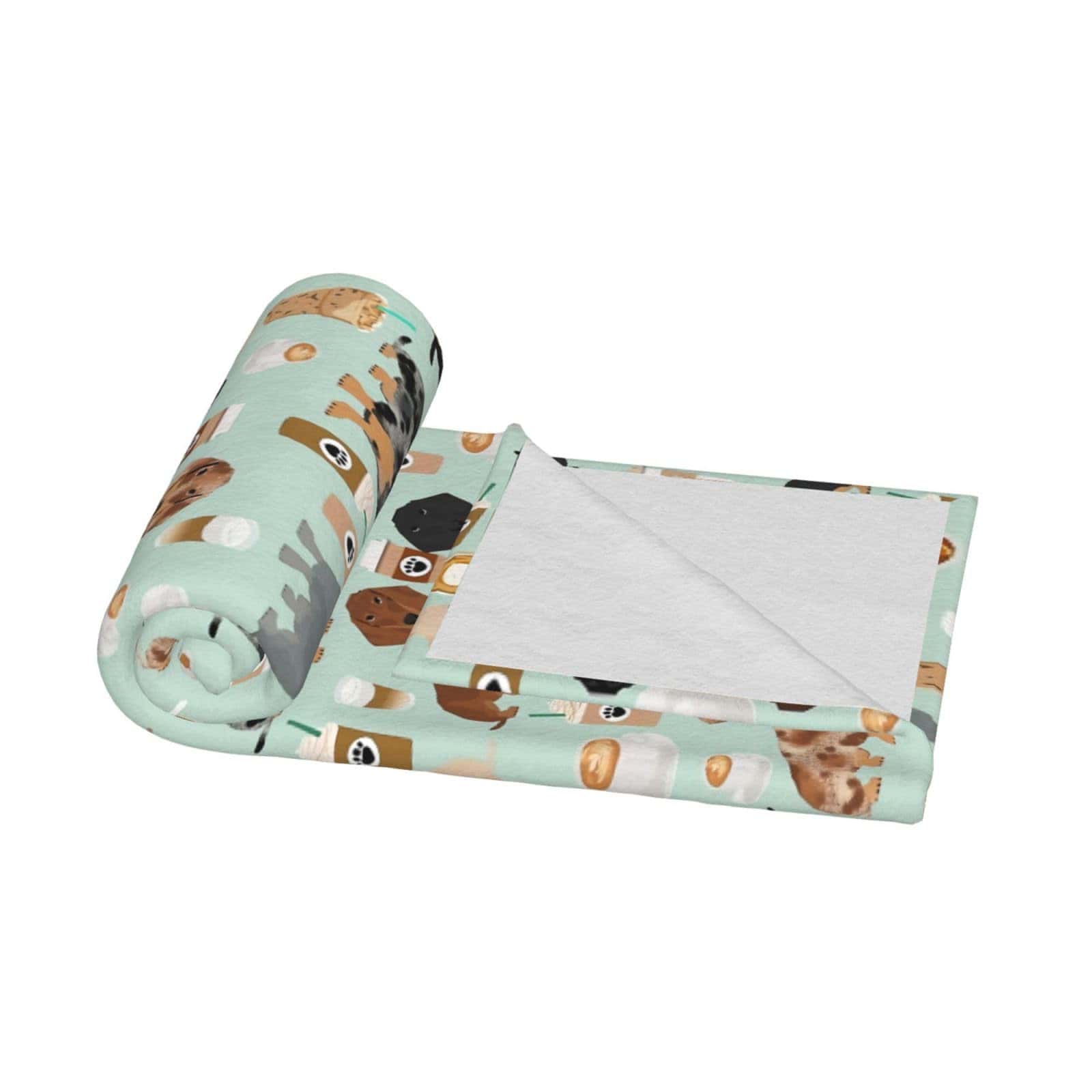 Manta de lana polar con estampado de perros salchichas de - Imagen 4