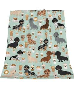 Manta de lana polar con estampado de perros salchichas de