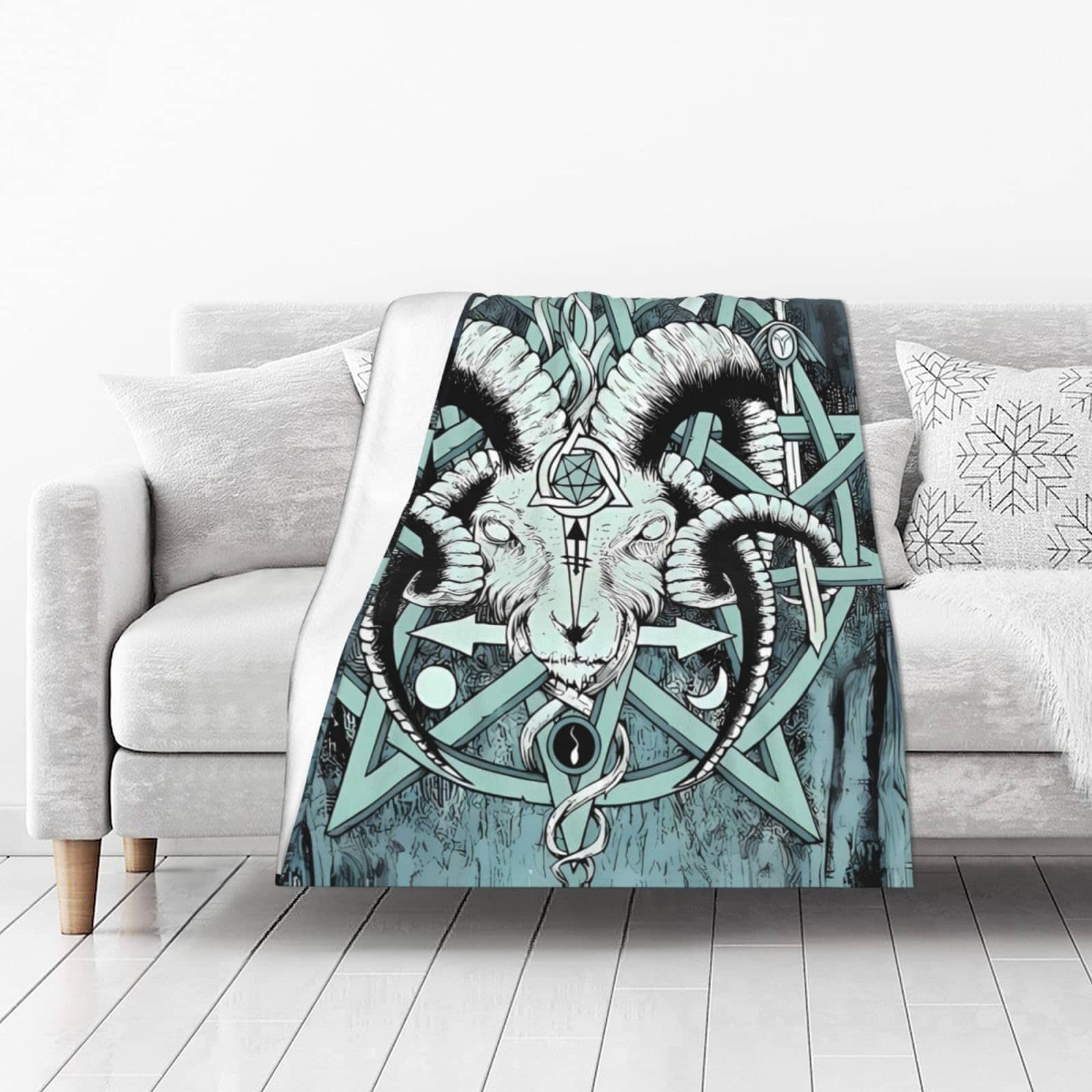 Manta de Felpa Satán y Satánico Satanismo para Sofá Silla - Imagen 3