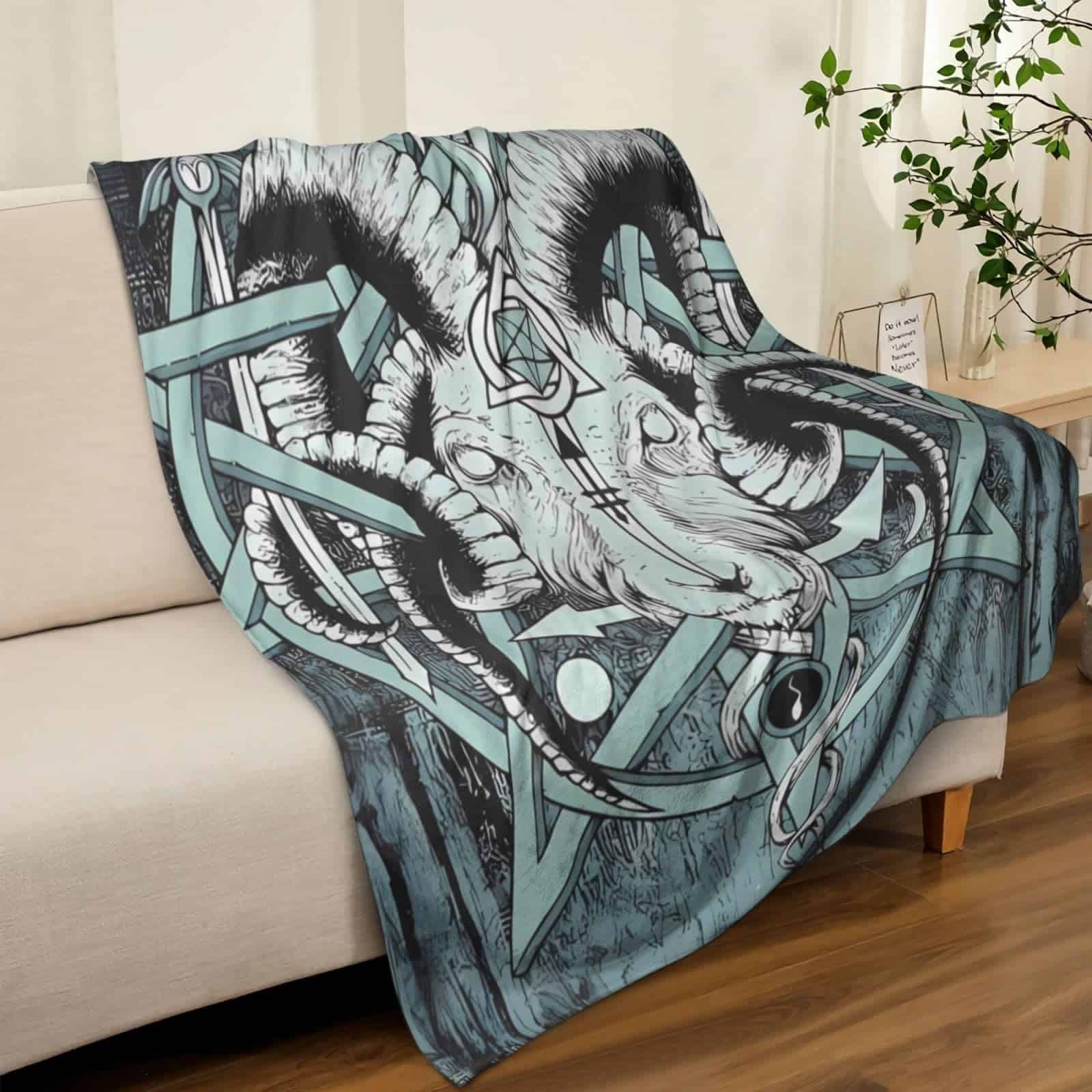 Manta de Felpa Satán y Satánico Satanismo para Sofá Silla - Imagen 8
