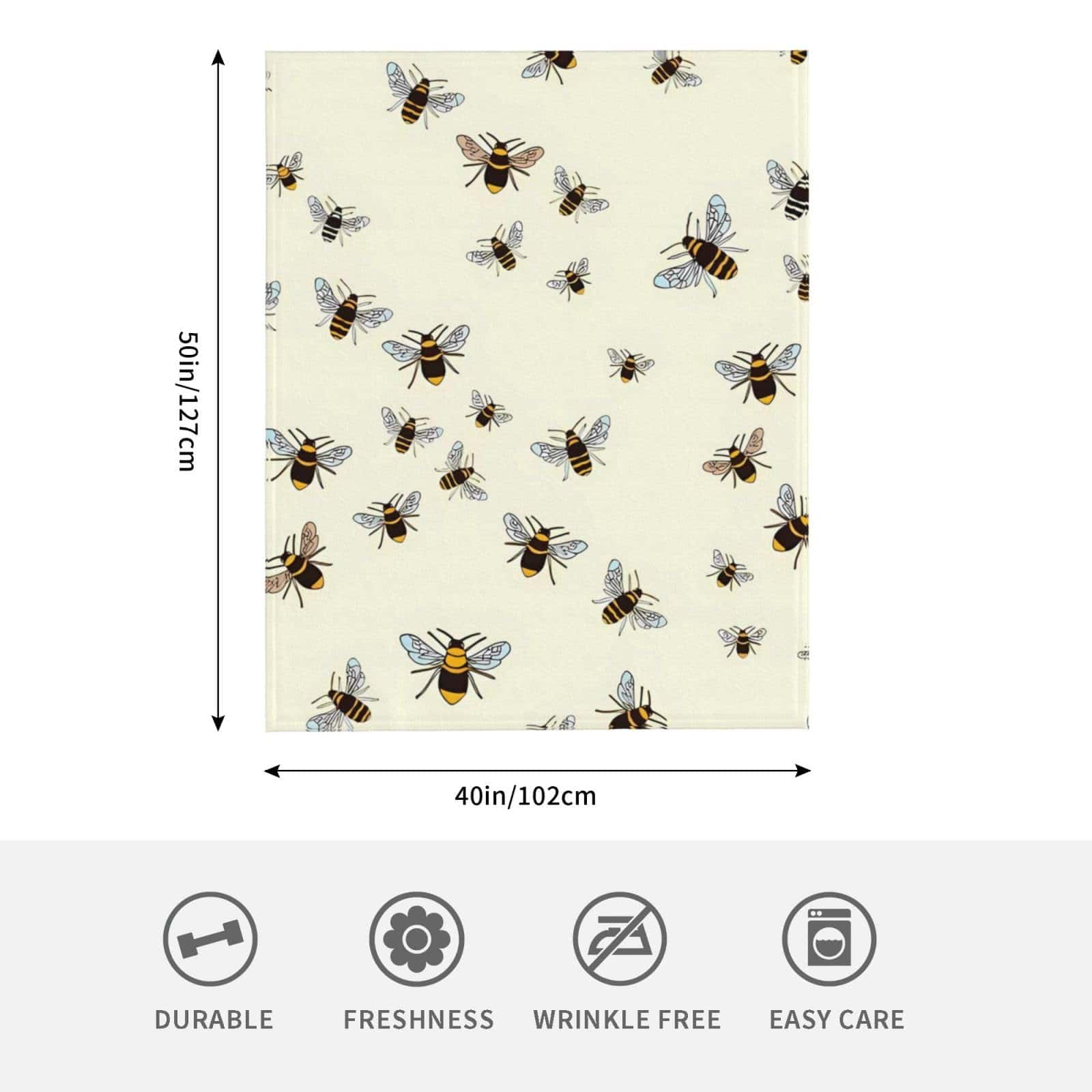 Manta de Franela con Estampado de Abejas para Sofá Silla - Imagen 5