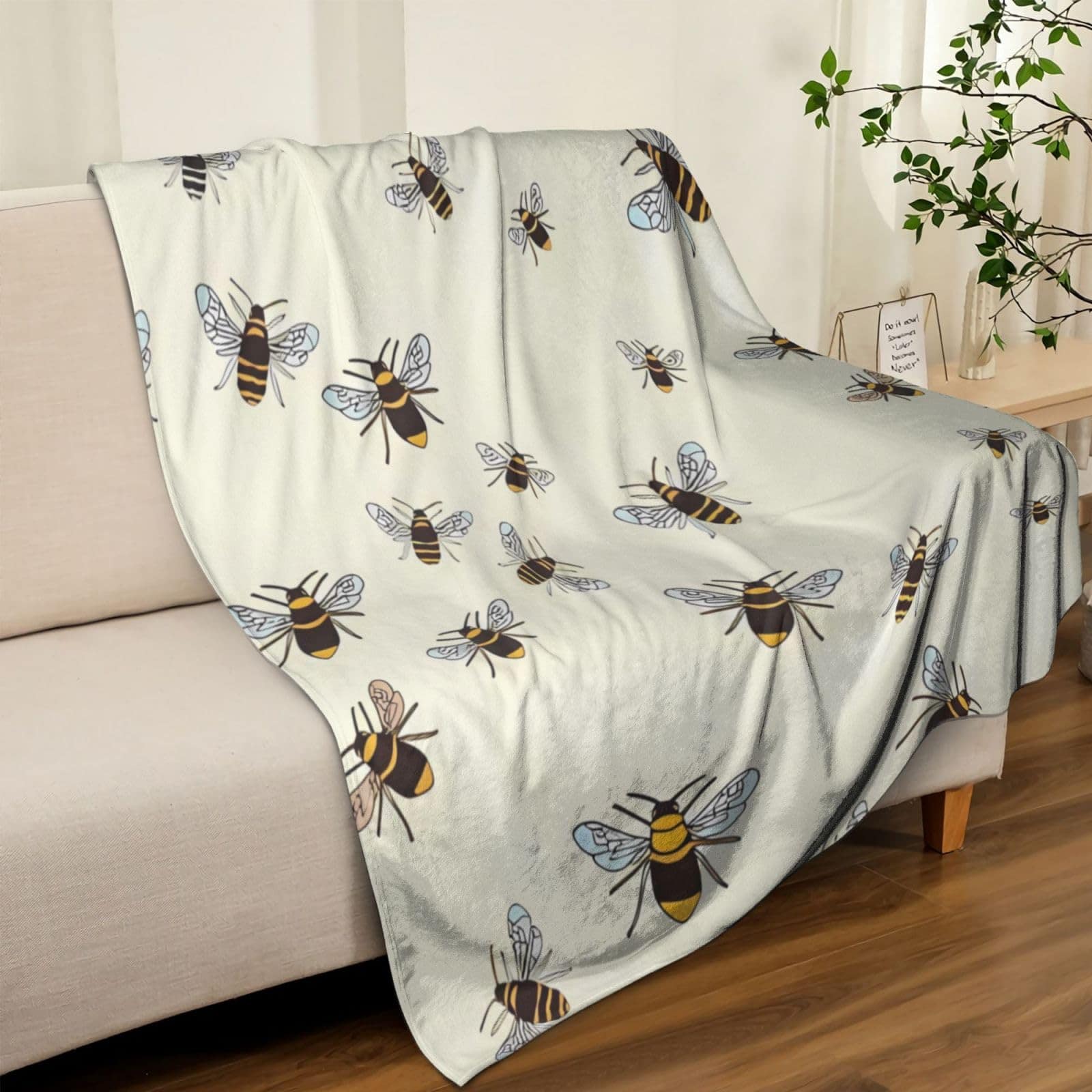 Manta de Franela con Estampado de Abejas para Sofá Silla - Imagen 8
