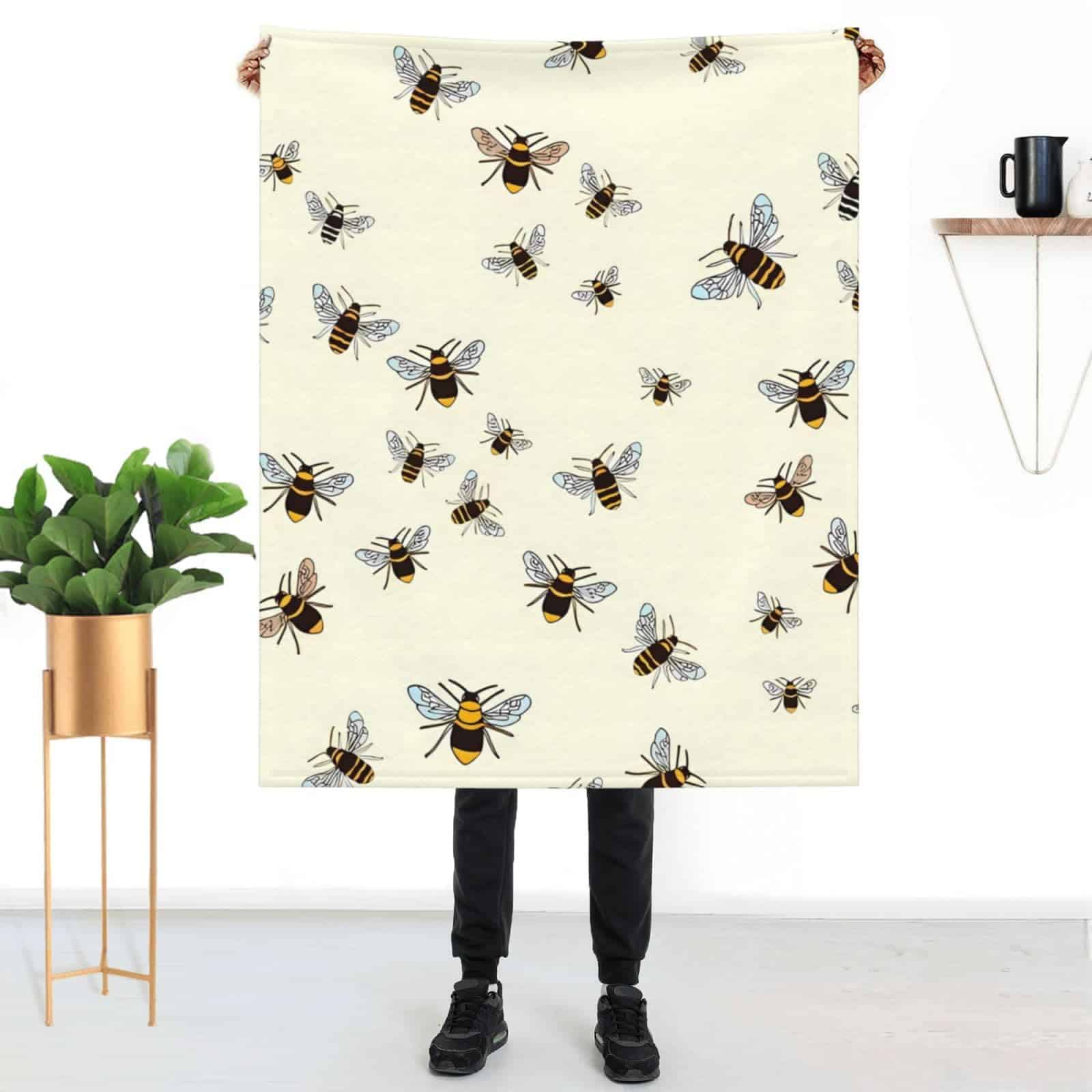 Manta de Franela con Estampado de Abejas para Sofá Silla - Imagen 9