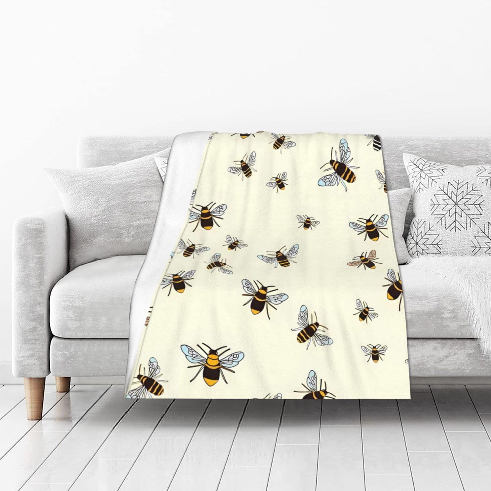 Manta de Franela con Estampado de Abejas para Sofá Silla - Imagen 3