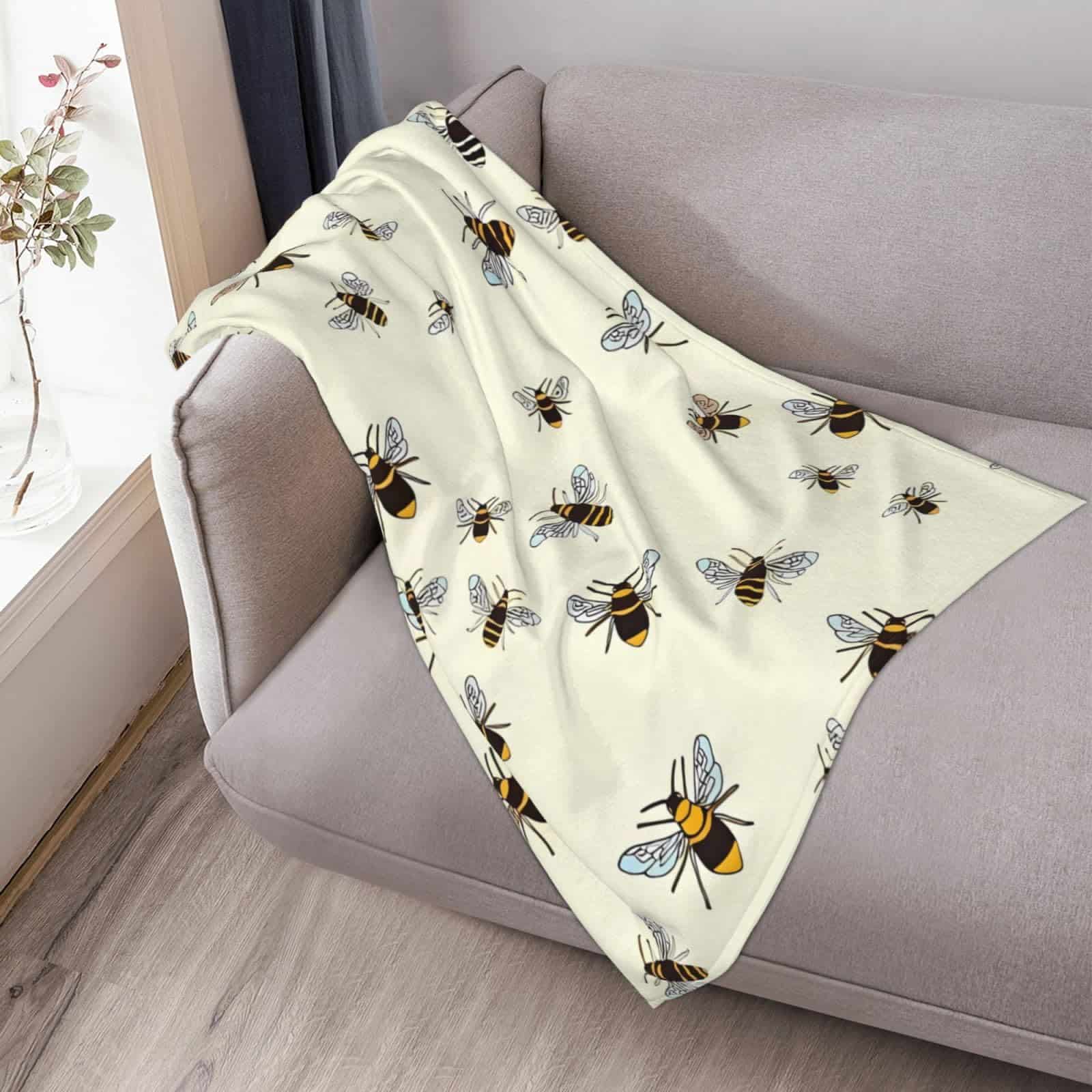 Manta de Franela con Estampado de Abejas para Sofá Silla - Imagen 10