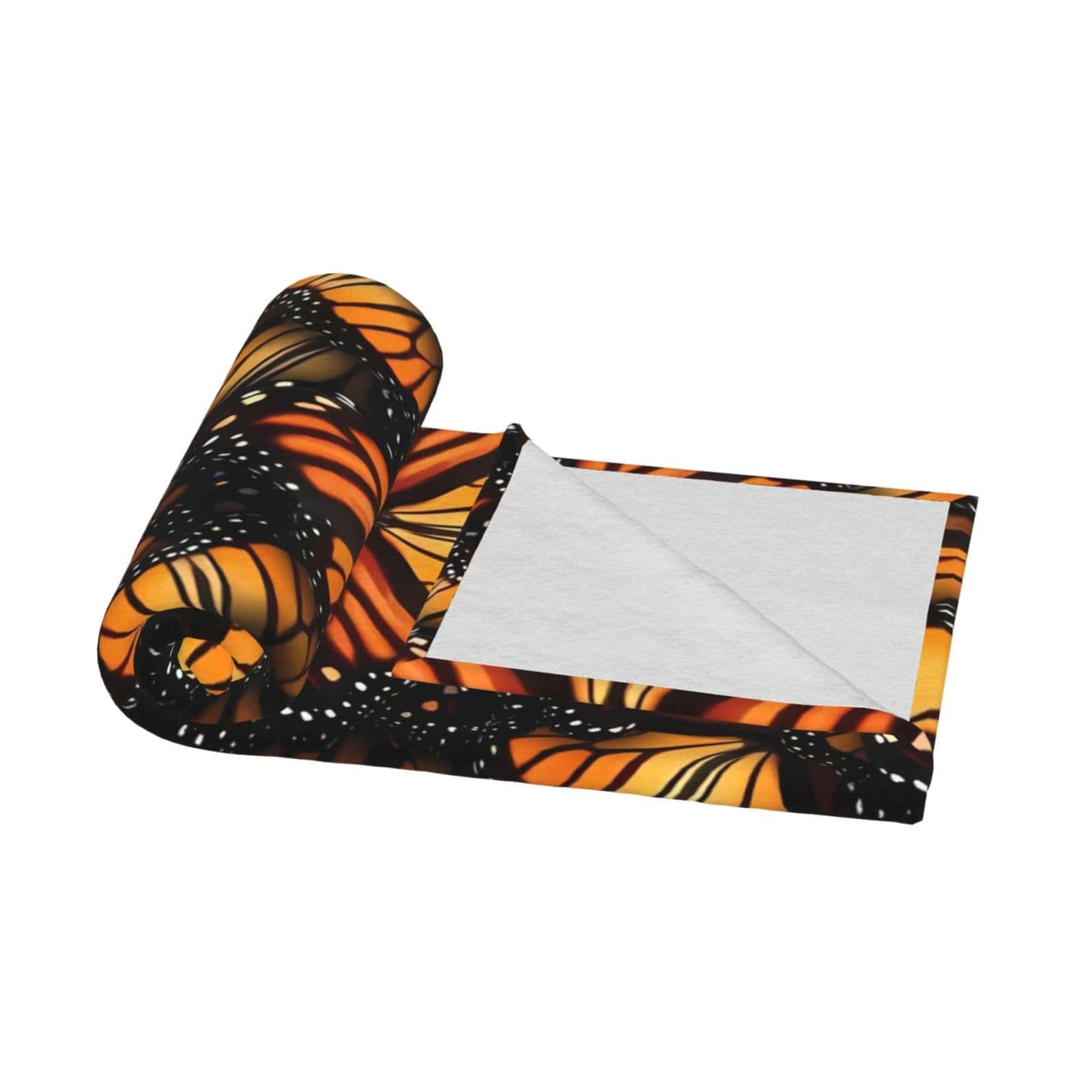 Manta de franela con mariposas monarca naranjas para sofá - Imagen 4