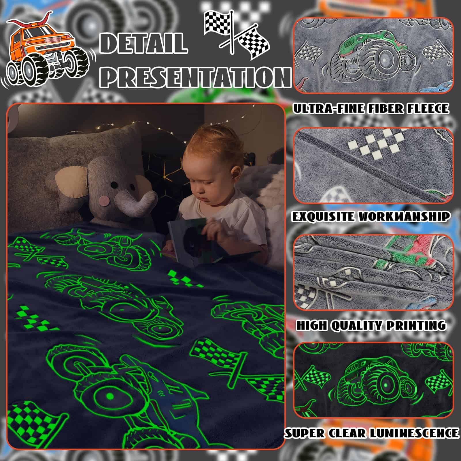 Manta que Brilla en la Oscuridad para Niños con Diseño de - Imagen 5