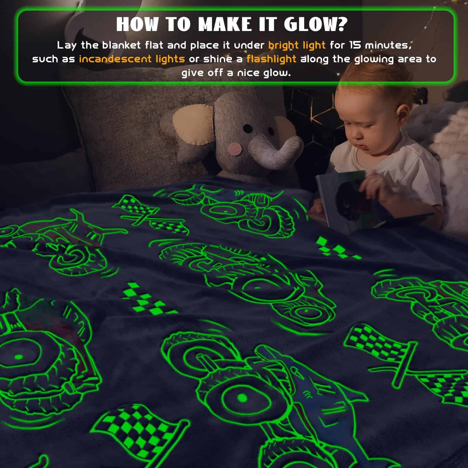 Manta que Brilla en la Oscuridad para Niños con Diseño de - Imagen 3