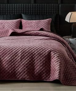 Colcha de Terciopelo WARMDERN Queen Size, Juego de Colcha