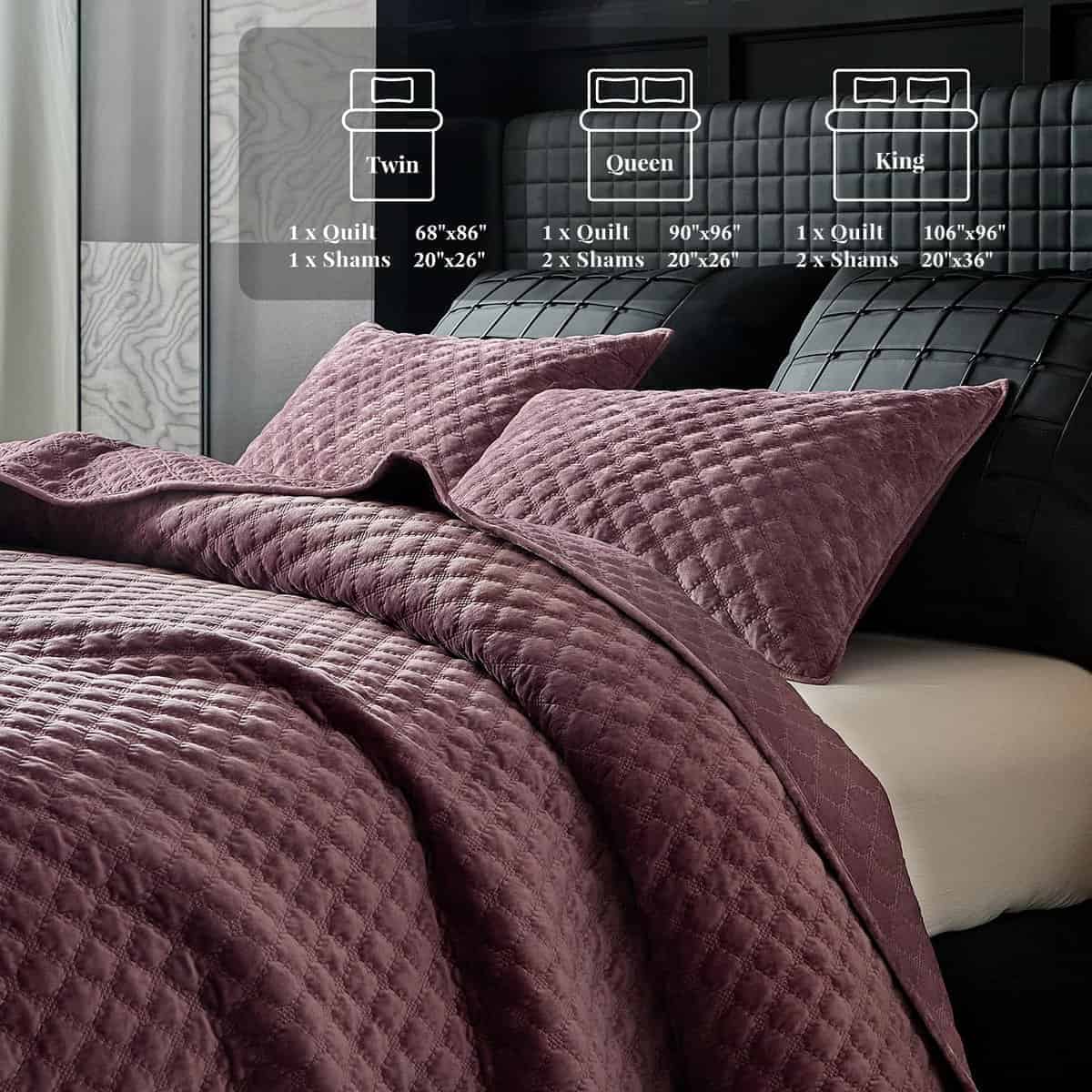 Colcha de Terciopelo WARMDERN Queen Size, Juego de Colcha - Imagen 9