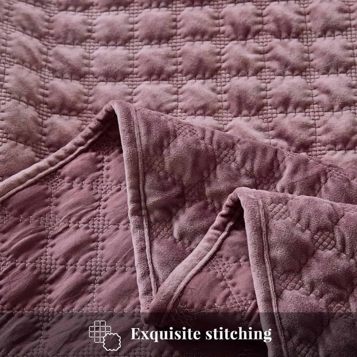 Colcha de Terciopelo WARMDERN Queen Size, Juego de Colcha - Imagen 6