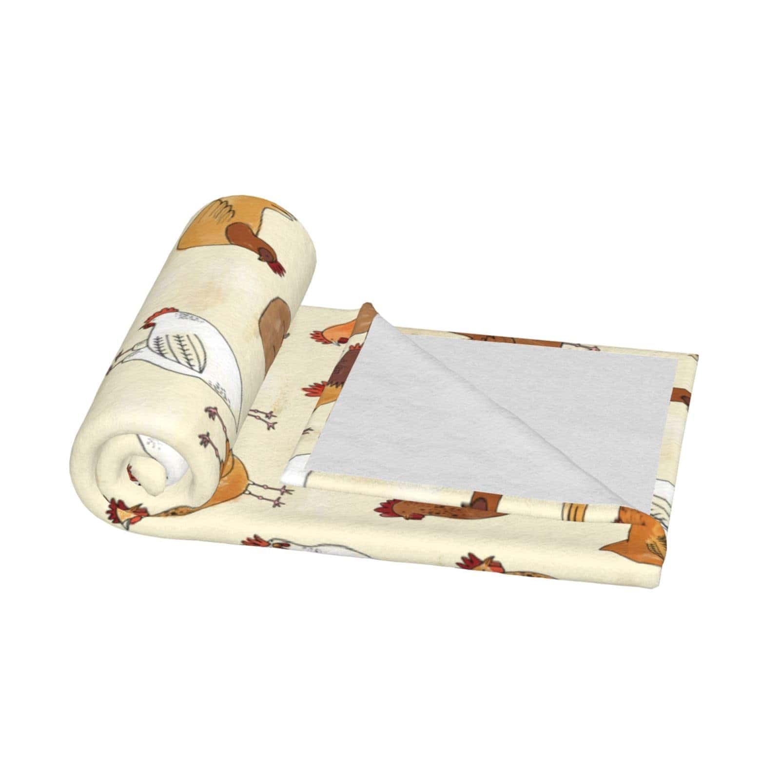 Manta de Franela con Estampado de una Bandada de Gallinas - Imagen 4