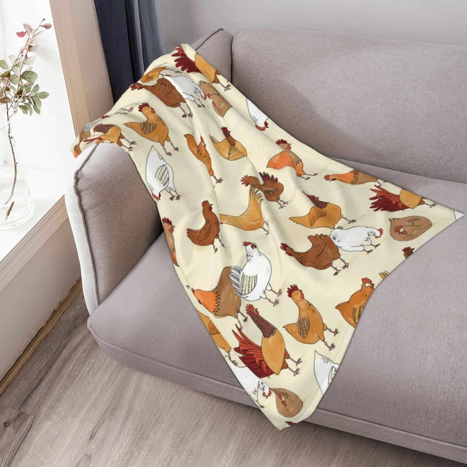 Manta de Franela con Estampado de una Bandada de Gallinas - Imagen 10