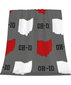 Manta de Forro Polar Gris Ohio State para Sofá Silla Cama