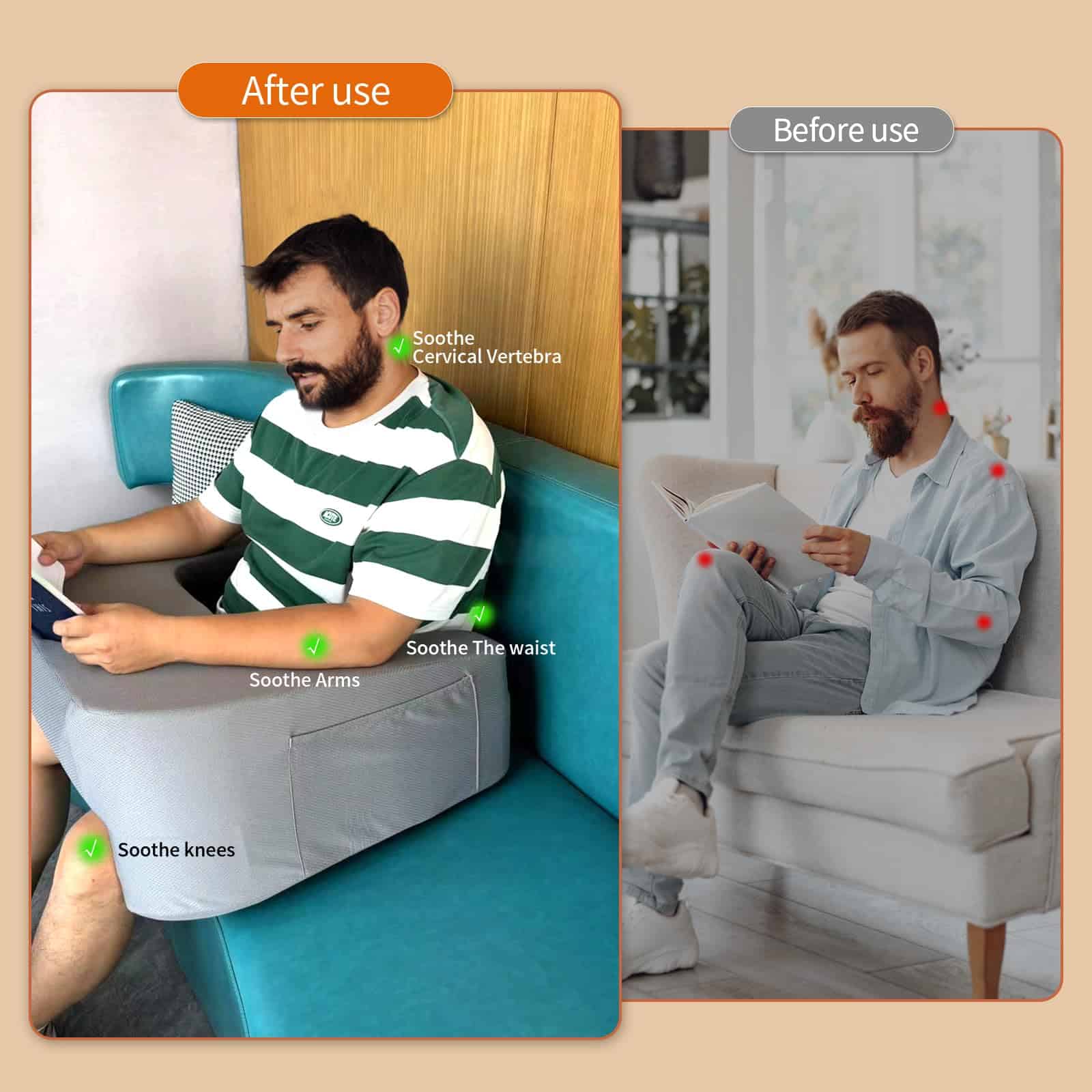 YUTANGJINHE Almohada de Lectura para Gaming, Almohada de - Imagen 5