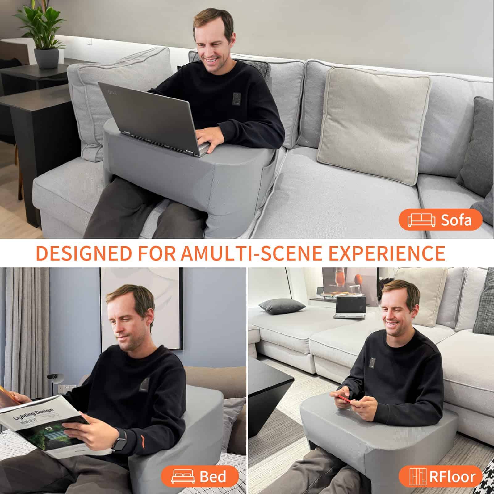 YUTANGJINHE Almohada de Lectura para Gaming, Almohada de - Imagen 6