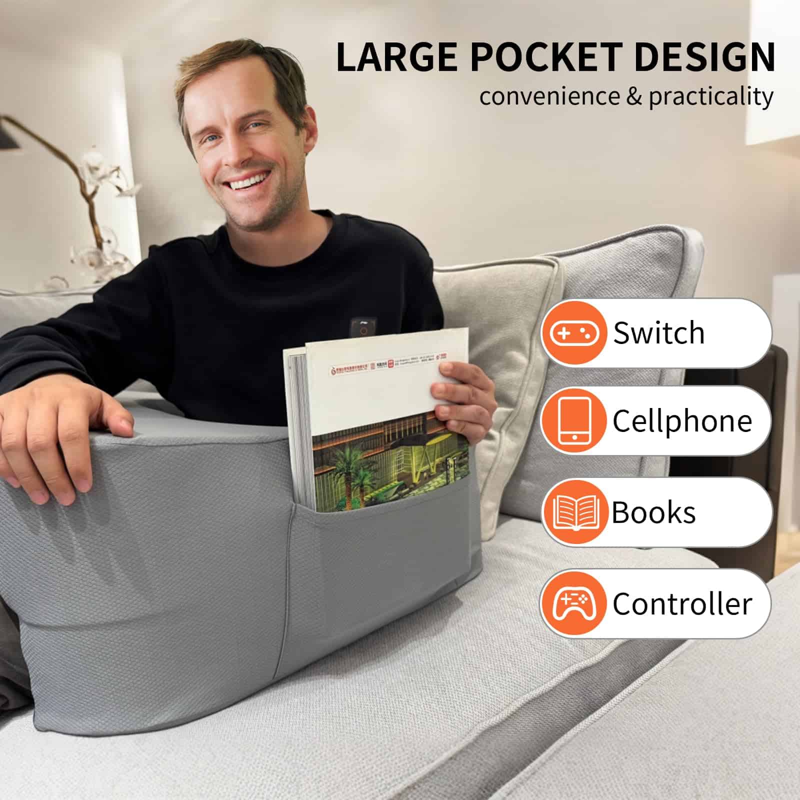 YUTANGJINHE Almohada de Lectura para Gaming, Almohada de - Imagen 4