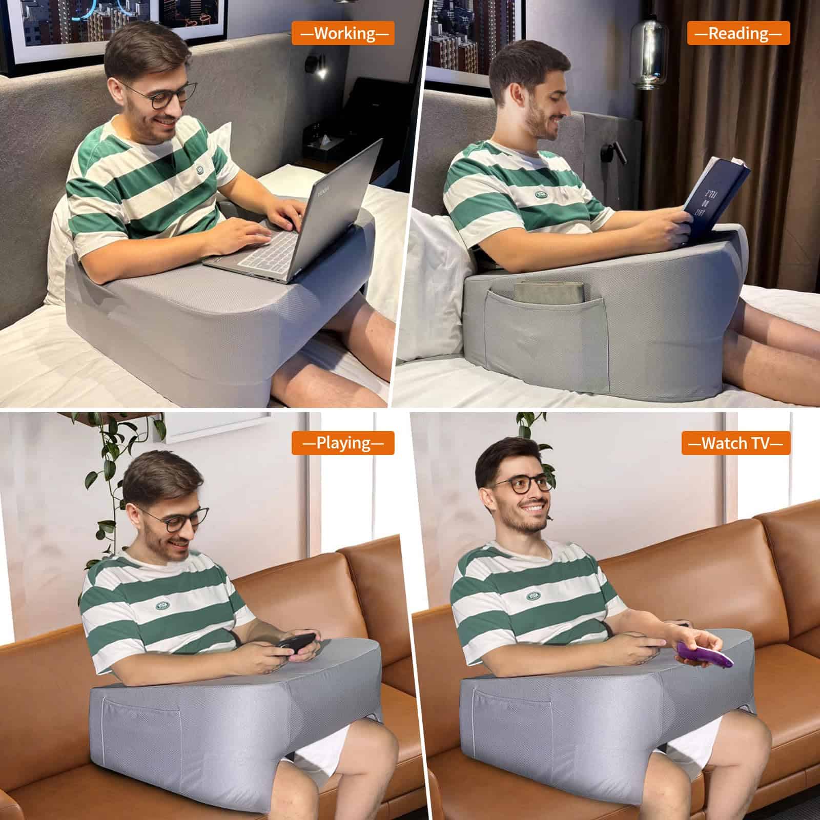 YUTANGJINHE Almohada de Lectura para Gaming, Almohada de - Imagen 7