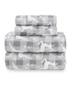 Juego de Sábanas de Punto de Microfelpa Estampada Ultra