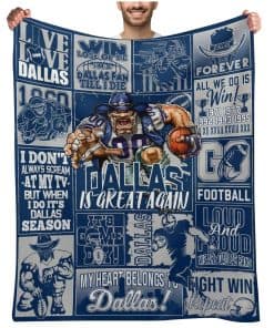 Manta de Fútbol Dallas Mantas Suaves de Franela Mantas de