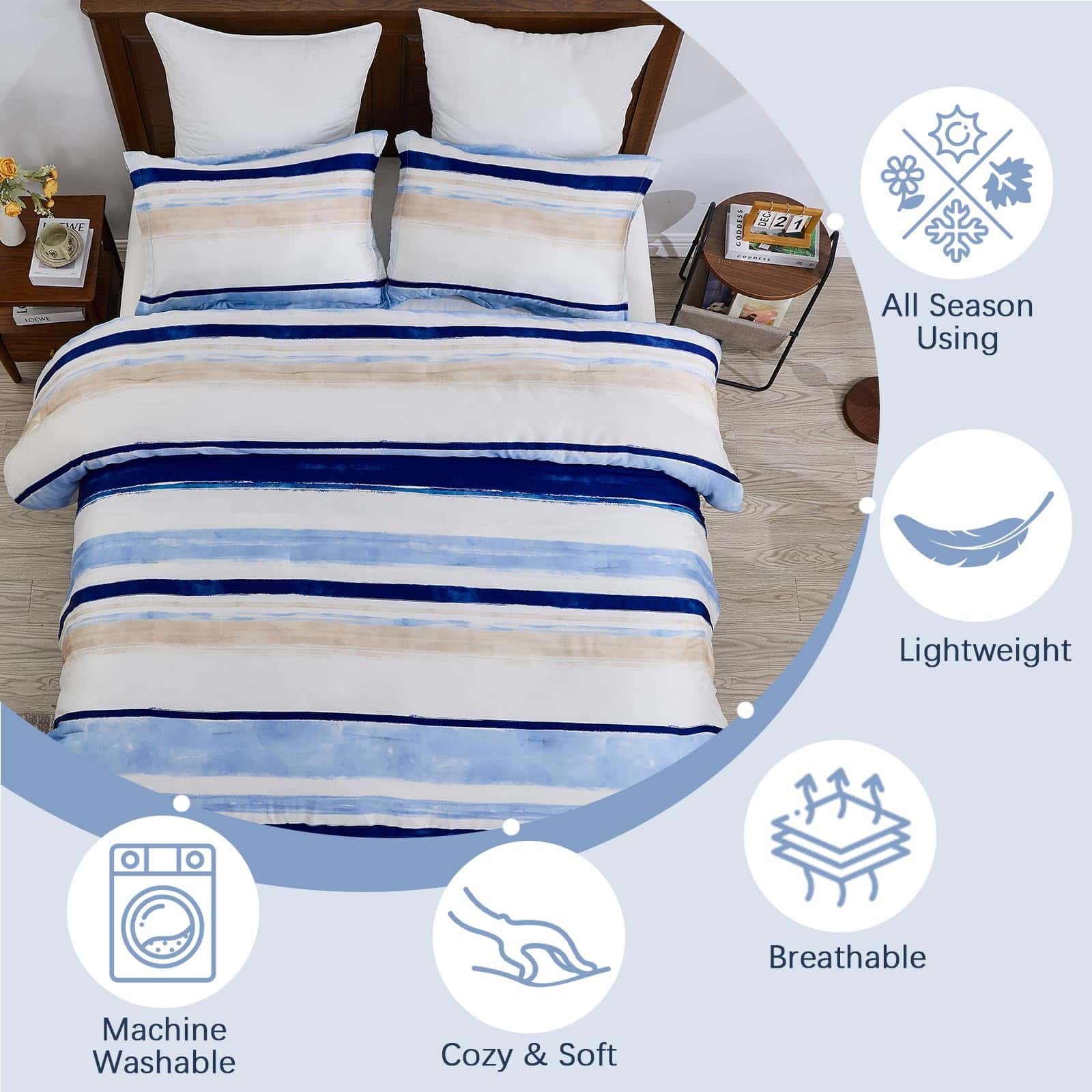 Edredones tamaño King EWlinens, Juegos de Edredones para - Imagen 4