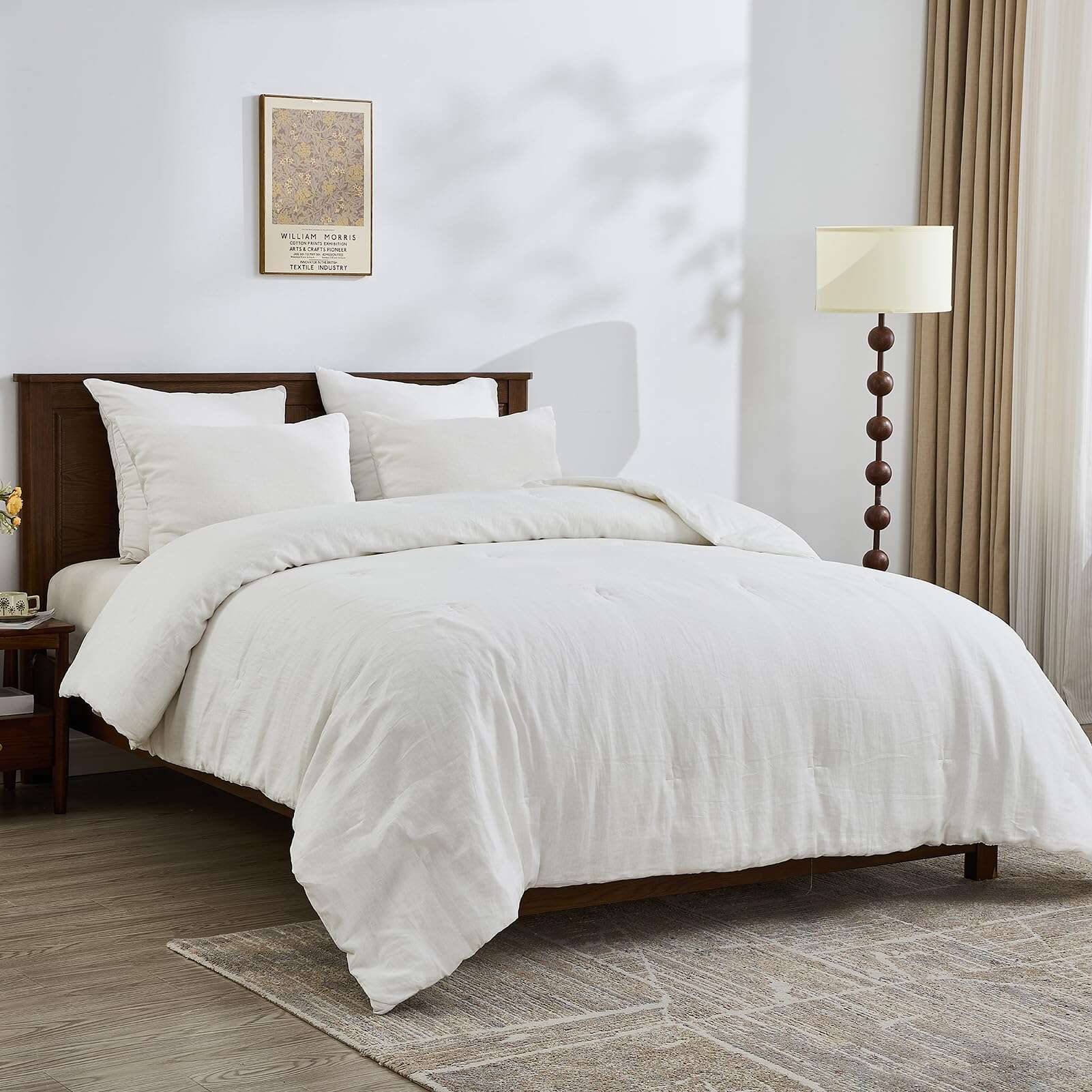 Juego de Edredón de Lino SahSahCasa Tamaño King - 100% Lino - Imagen 4