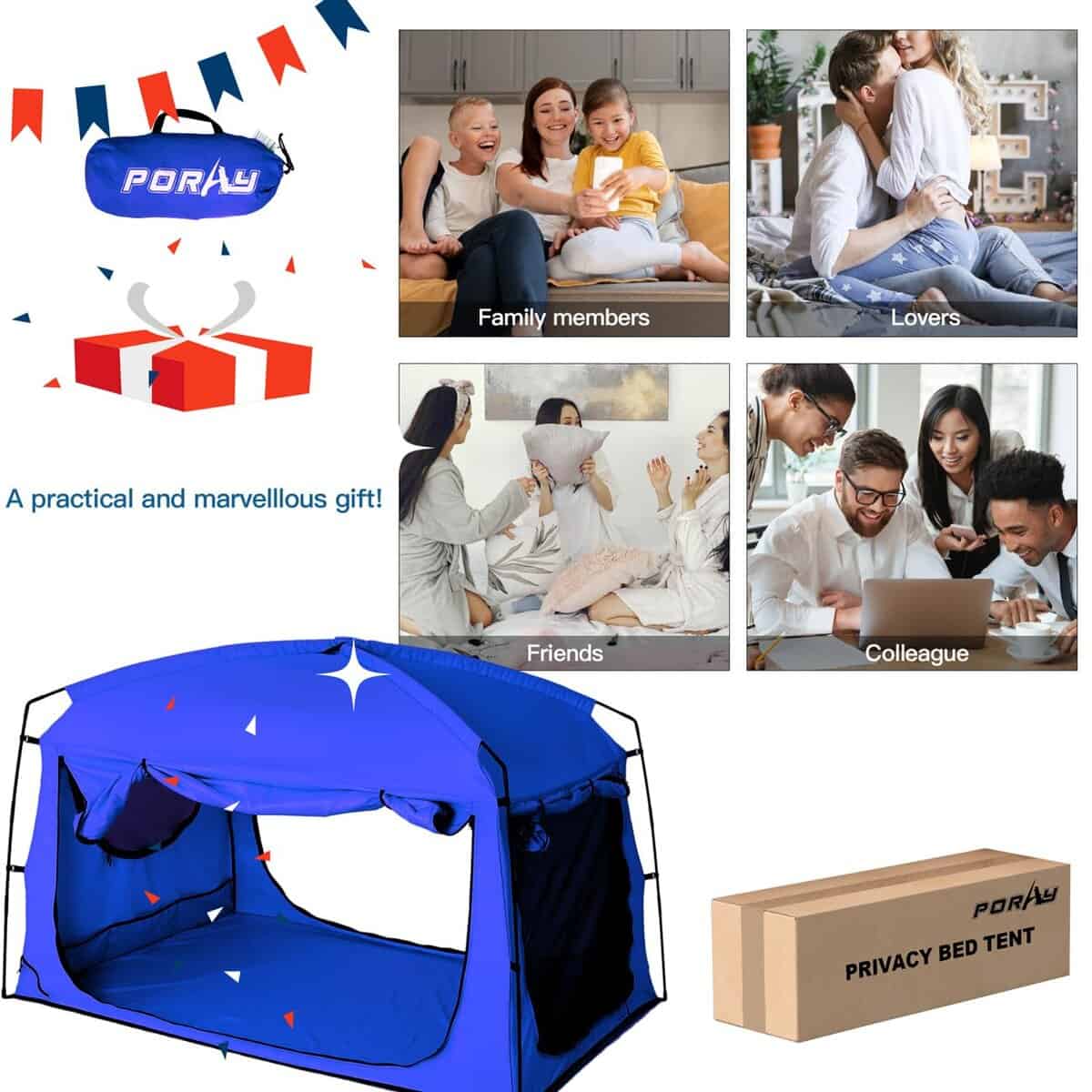 Cama con Dosel Portátil de Privacidad, Tienda de Dormir con - Imagen 10