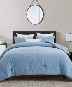 Juego de Edredón tamaño King color Gris Azulado DUOMING - 3