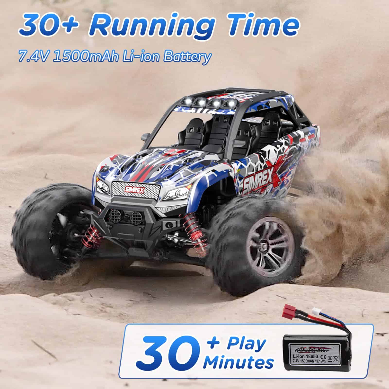 Auto RC Hobby a Escala 1/16 de SIMREX, 36 KPH Camión RC 4WD - Imagen 5