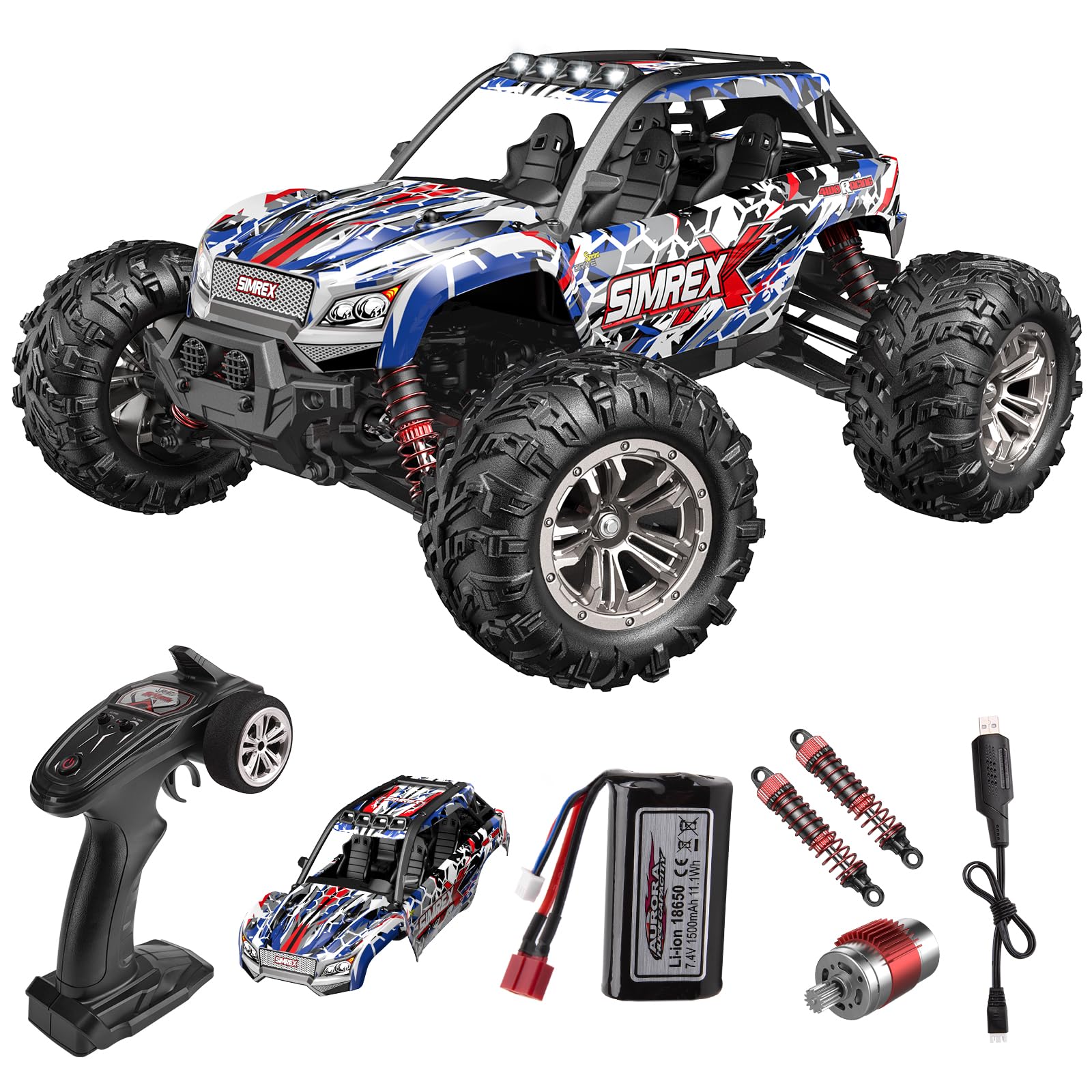 Auto RC Hobby a Escala 1/16 de SIMREX, 36 KPH Camión RC 4WD