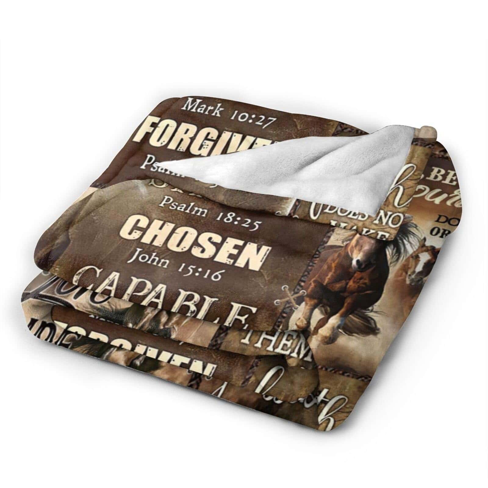 Manta Caballo Motivacional Manta de Forro Polar Cristiana - Imagen 3