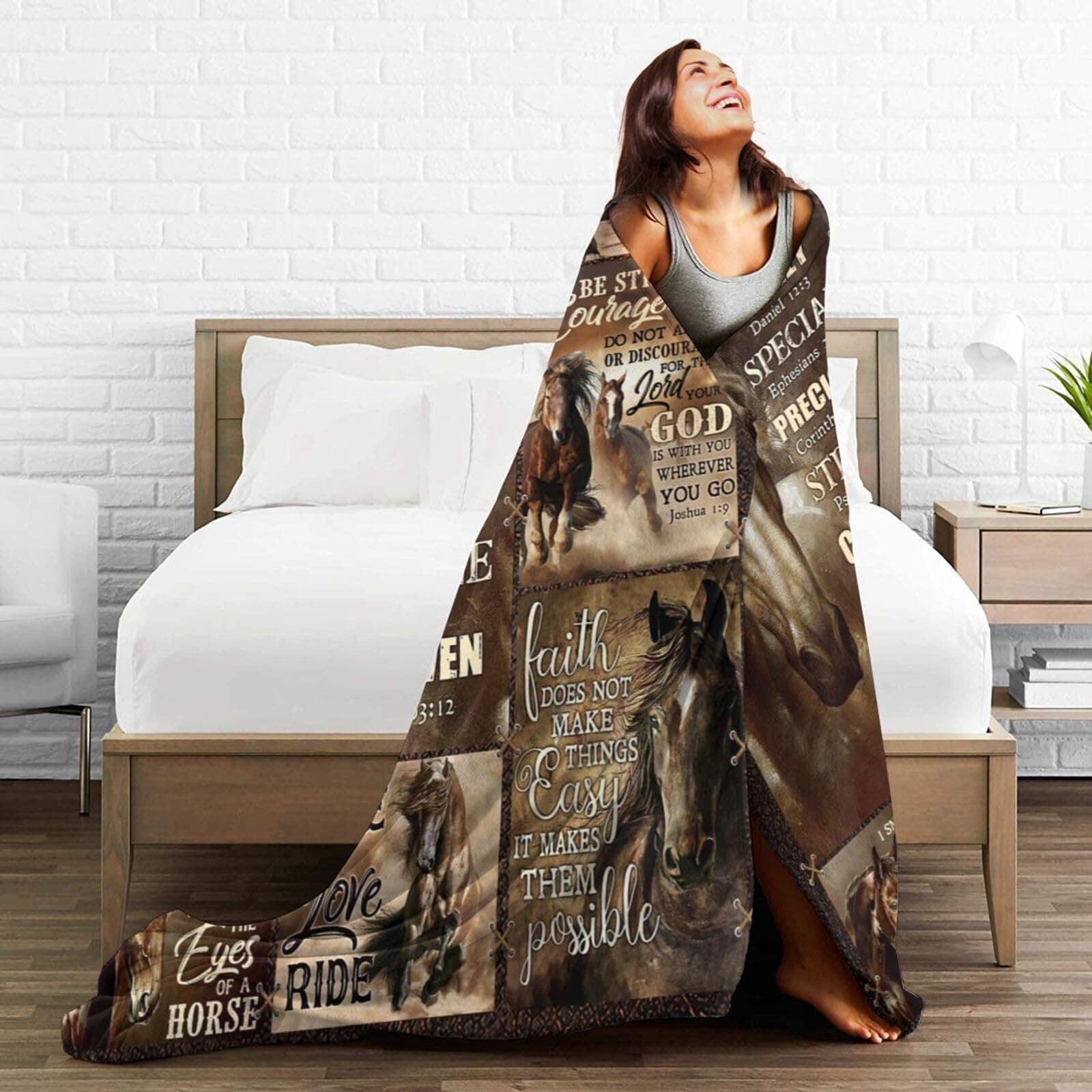 Manta Caballo Motivacional Manta de Forro Polar Cristiana - Imagen 6