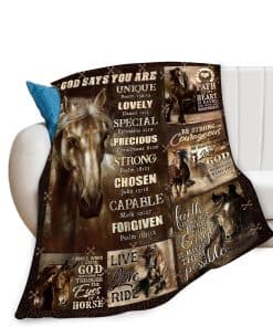 Manta Caballo Motivacional Manta de Forro Polar Cristiana