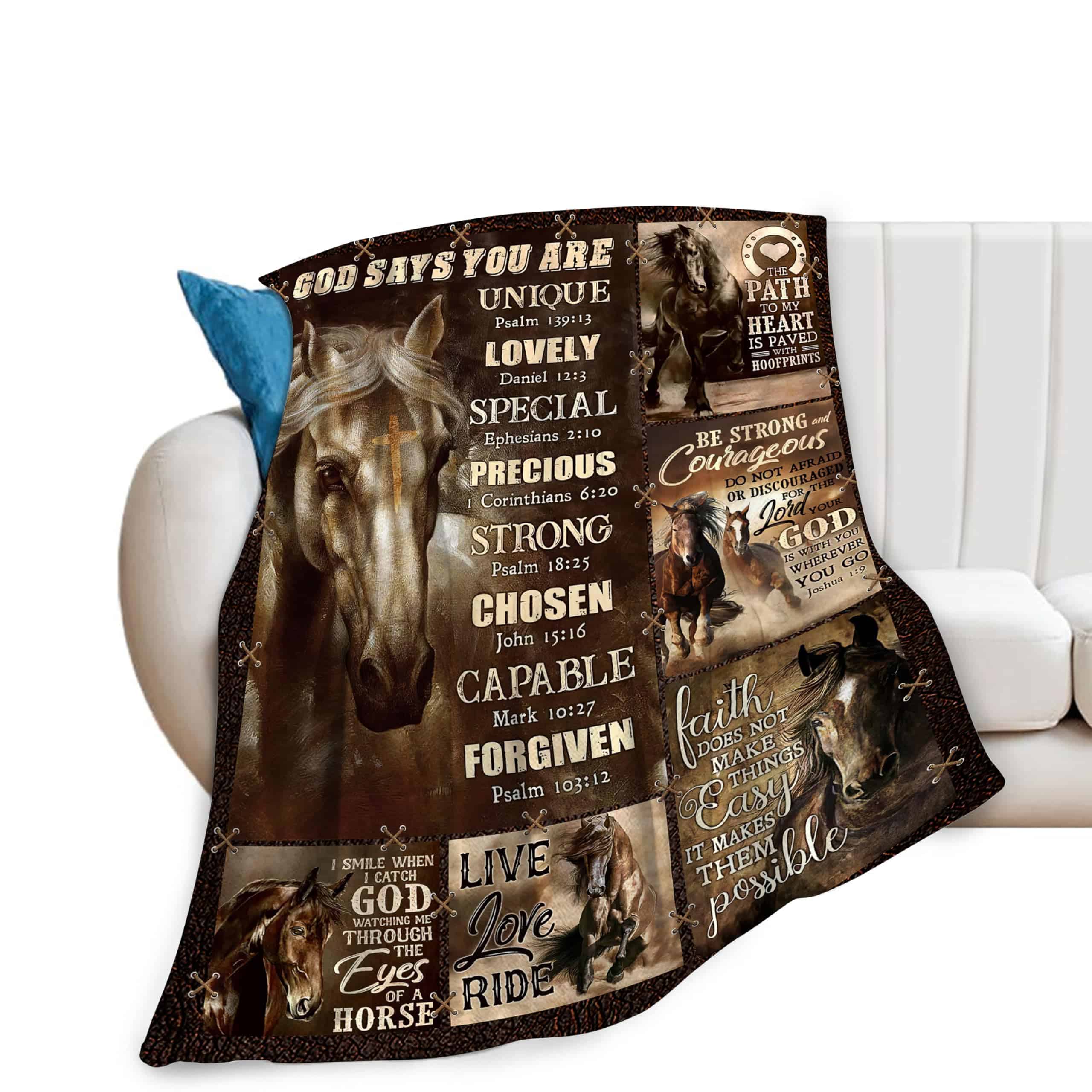 Manta Caballo Motivacional Manta de Forro Polar Cristiana