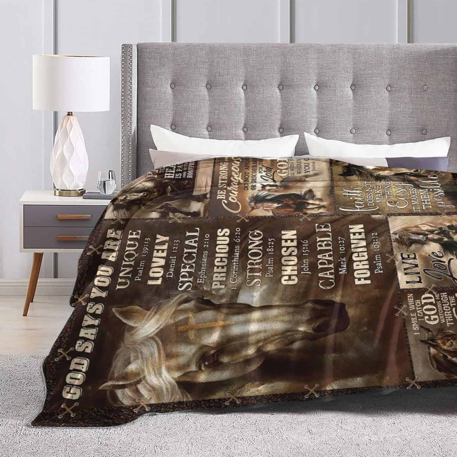 Manta Caballo Motivacional Manta de Forro Polar Cristiana - Imagen 5