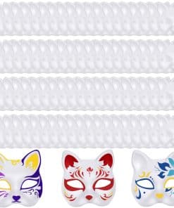 80 Piezas de Máscaras de Gato Blancas para Pintar en Animal