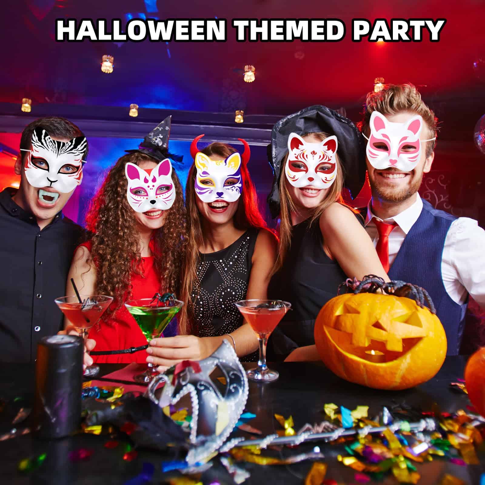 80 Piezas de Máscaras de Gato Blancas para Pintar en Animal - Imagen 7