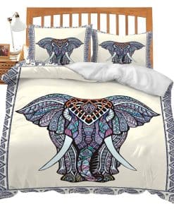 Juego de edredón Bohemia Elephant tamaño completo, funda