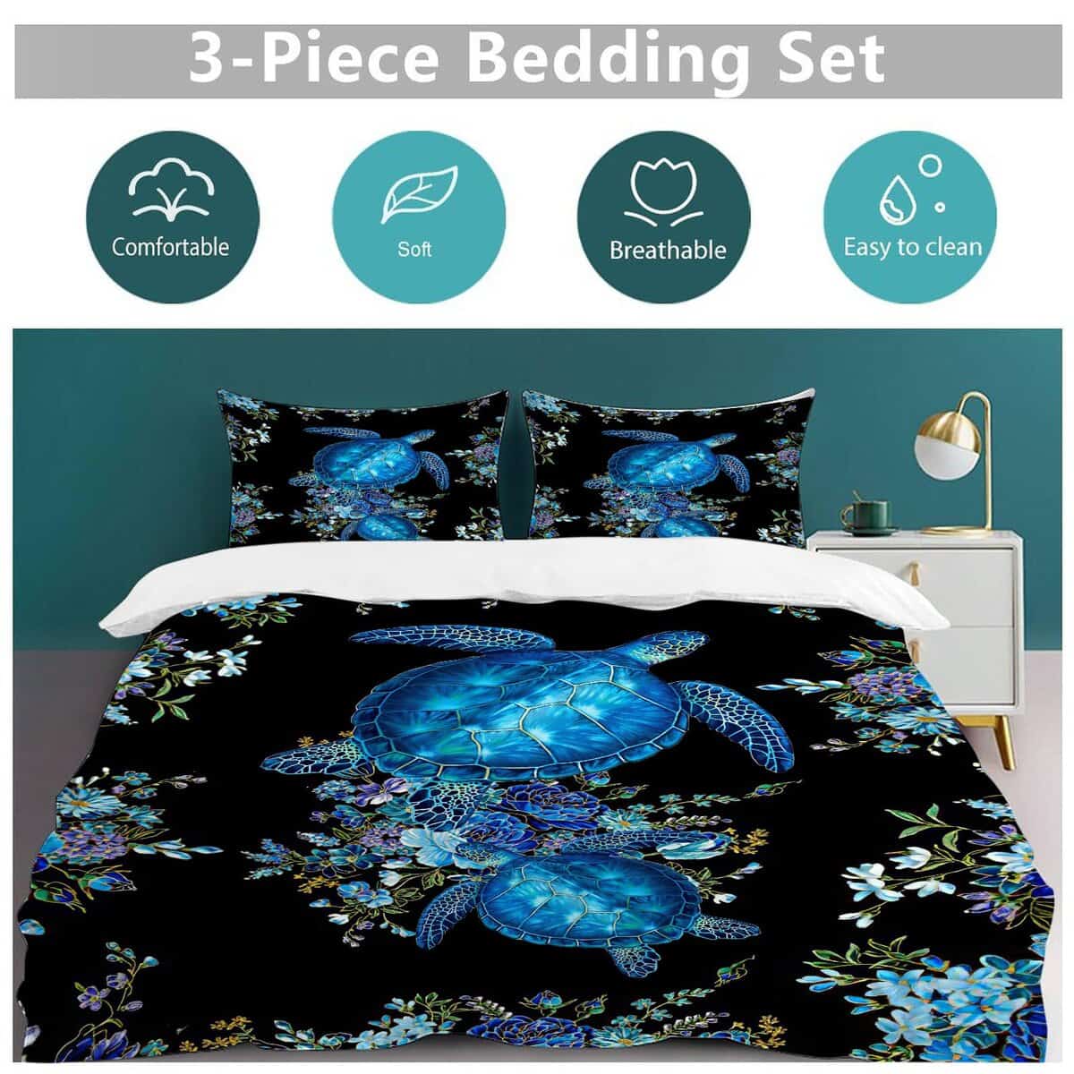 Set de Edredón Tortuga Marina Tamaño Twin, Funda de Edredón - Imagen 6