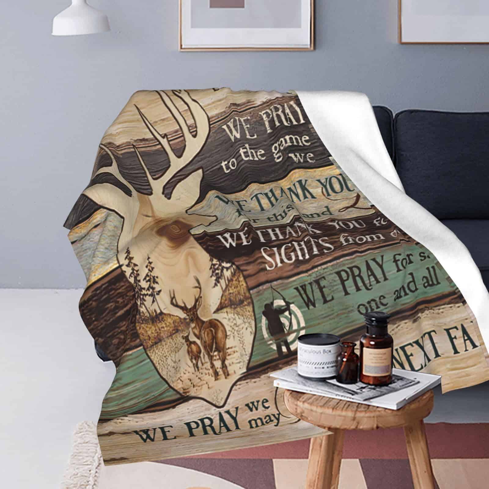 Manta De Ciervo Oración De Un Cazador Decorativa Manta De - Imagen 5